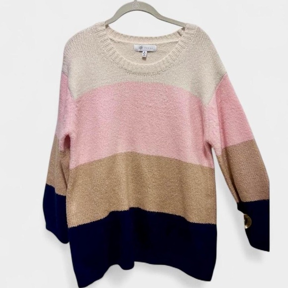 Super soft oversized color block sweater - Picture 1 of 4